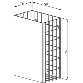 EWAR Abfallbehälter 60l PP151 BxTxH:400x250x600mm, geschliffen – Bild 2