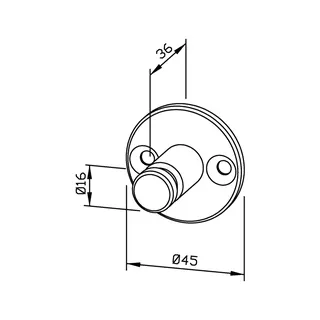 EWAR Einfach-Haken PC215 BxTxH:45x36x45mm, geschliffen – Bild 2