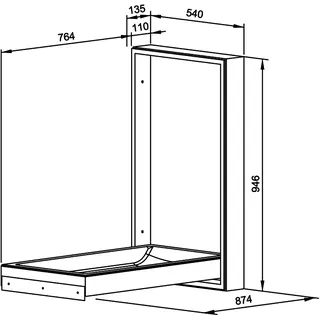 EWAR Babywickeltisch vertikal WP2115 BxTxH:540x135x946mm, geschliffen – Bild 2