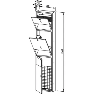 EWAR Kombinat. Seife/Papier/Abfall WP500 BxTxH:298x120x1348mm, geschliffen – Bild 2