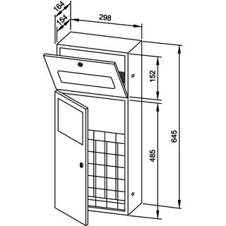 EWAR Kombination Papier/Abfall WP501 BxTxH:298x164x645mm, geschliffen – Bild 2