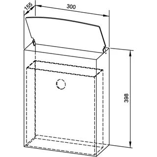 EWAR Hygiene-Abfallbehälter 12l WP179-2 BxTxH:300x155x398mm, geschliffen – Bild 2