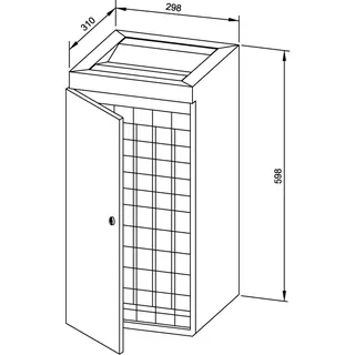EWAR Abfallbehälter 36l mit Klappe WP180 BxTxH:298x308x598mm, geschliffen – Bild 2
