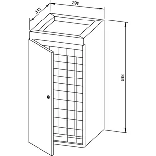 EWAR Abfallbehälter 36l WP181 BxTxH:298x308x598mm, geschliffen – Bild 2