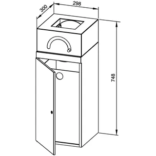 EWAR Windel-Abfallbehälter WP2505 BxTxH:298x308x598mm, geschliffen – Bild 2