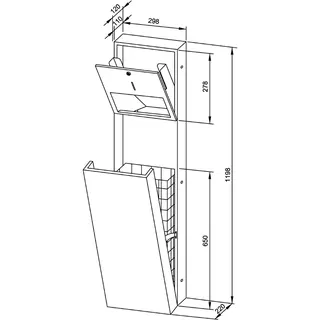 EWAR Kombination Papier/Abfall WP5110 BxTxH:298x220x1198mm, geschliffen – Bild 2