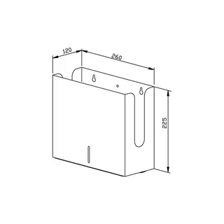 EWAR Handtuchspender 300 Blatt WH5 BxTxH:260x120x225 mm, geschliffen – Bild 2
