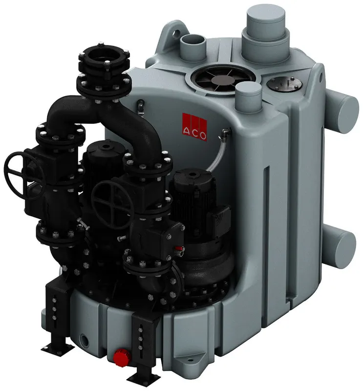 ACO Hebeanlage Muli Pro PE-K75 2Pumpen Beh. PE Vol.max. 520L