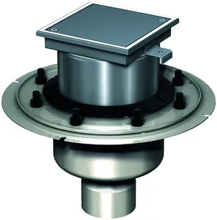 ACO Reinigungsverschl. FinorCR DN100/M125/90 Grad/ V2A/2-tlg/Deckel V2A