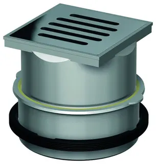 ACO Aufsatzstück Passavant 110x110/K3/PE rutschh./Schlitzrost V2A/ lose eingeleg