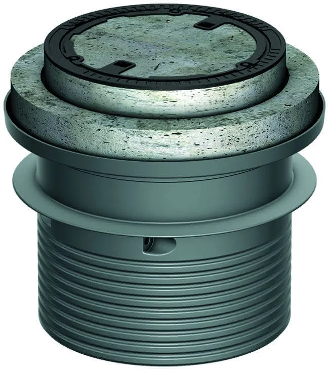 ACO Abdeckung Kl.B n. EN 124 aus Kst. Bet.Geruchsdicht/Aufsatz PE H=700mm