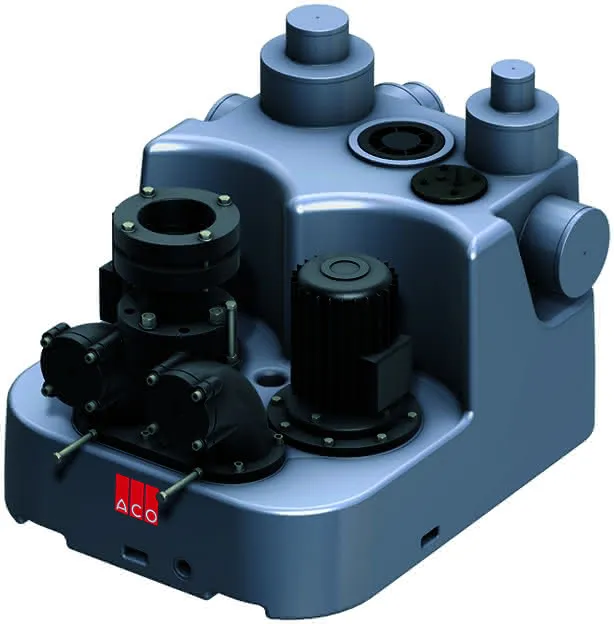 ACO Hebeanlage Muli StarDDP1.2 2Pumpen Beh. PE Vol.max.150L
