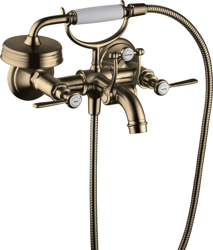 Hansgrohe Zweigriff Wannenarmatur Aufputz Axor Montreux Hebelgriff brushed nickel