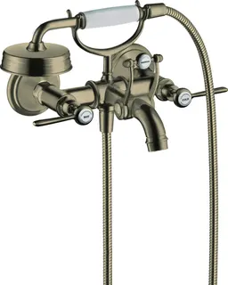 Hansgrohe Zweigriff Wannenarmatur Aufputz Axor Montreux Hebelgriff brushed nickel – Bild 2