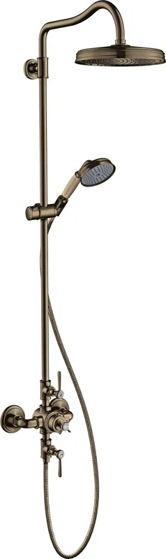 Hansgrohe Showerpipe Axor Montreux brushed nickel m.Thermostat Hebelgriff