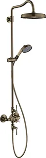 Hansgrohe Showerpipe Axor Montreux brushed nickel m.Thermostat Hebelgriff
