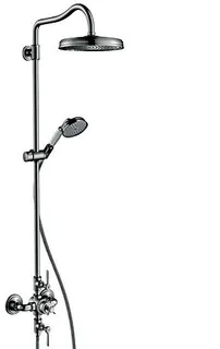 Hansgrohe Showerpipe Axor Montreux brushed nickel m.Thermostat Hebelgriff – Bild 3
