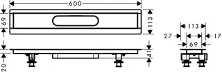Hansgrohe Installationsset RainDrain 600 mm für Duschrinnen Fertigsets – Bild 3