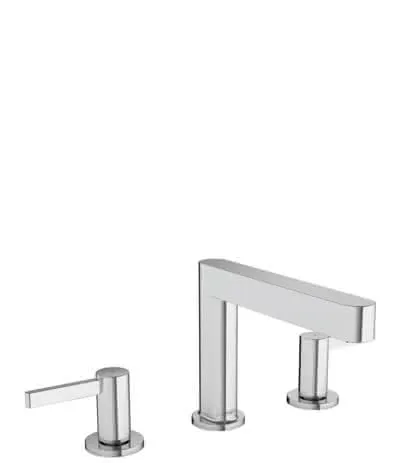 Hansgrohe 3-Loch Waschtischarmatur 110 Finoris mit Push-Open Ablaufgarnitur chrom
