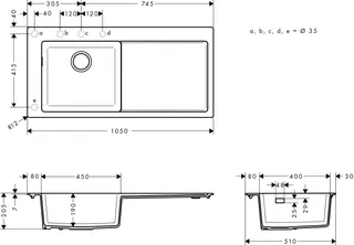 Hansgrohe Einbauspüle 450 S5110-F450 graphitschwarz – Bild 4