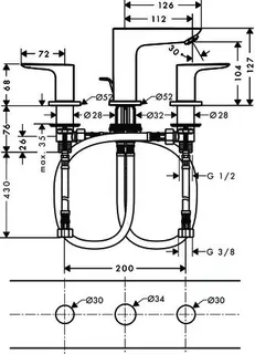 Hansgrohe 3-Loch Waschtischarmatur Talis E BBC – Bild 2