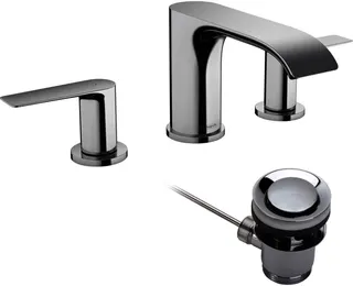 Hansgrohe 3-Loch Waschtischarmatur 95 Vivenis mit Zugstangen-Ablaufgarnitur chrom – Bild 3