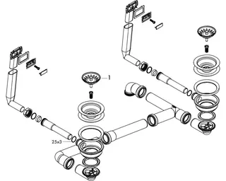 Hansgrohe Manuelle Ab- und Überlaufgarnitur 370 x 370 D15-10 – Bild 3