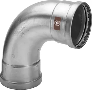 Viega Bogen 90 Grad mit SC Temponox XL 1716XL in 108,0mm Stahl nichtrostend