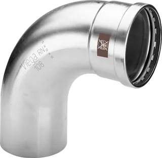 Viega Bogen 90 Grad mit SC Temponox XL 1716.1XL in 88,9mm Stahl nichtrostend