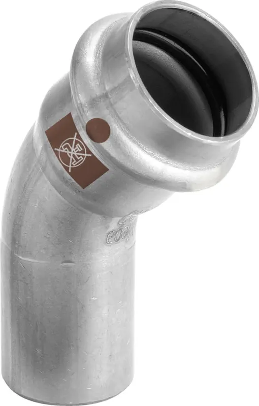 Viega Bogen 45 Grad mit SC Temponox 1726.1 in 15mm Stahl nichtrostend