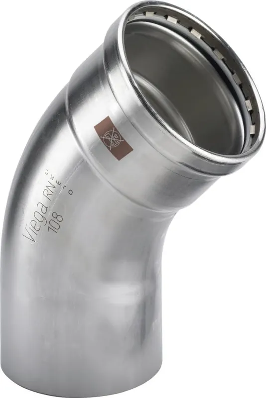 Viega Bogen 45 Grad mit SC Temponox XL 1726.1XL in 76,1mm Stahl nichtrostend
