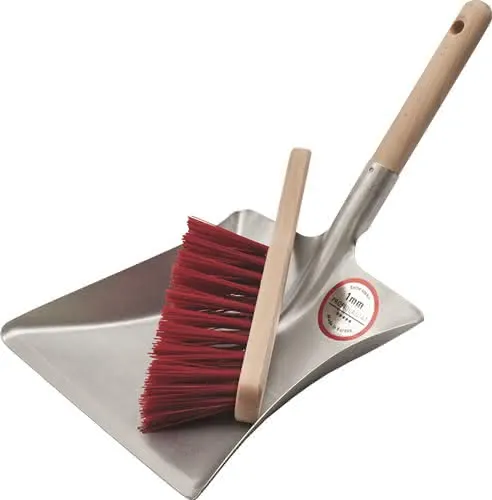 Kehrschaufelset mit Holzgriff Metall Kehrschaufel+Handfeger Blatt L230xB240mm