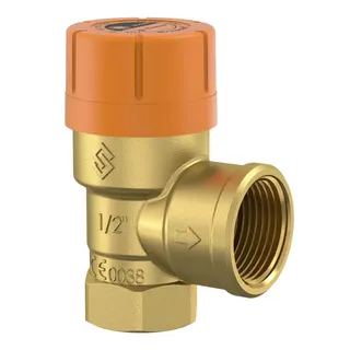 comfort-Solar-Membran-Sicherheitsventil A22 Eckform DN 15 (1/2") 6 bar Messing