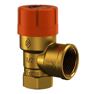 comfort-Solar-Membran-Sicherheitsventil A22 Eckform DN 15 (1/2") 10 bar Messing