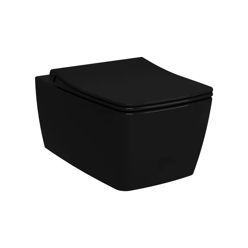 VitrA Tiefspül-Wand-WC Flush 2.0 Metropole 360 x 560 mm V-Fit 2.0 Schwarz Hochglanz