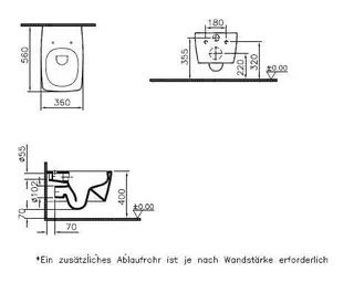 VitrA Tiefspül-Wand-WC Flush 2.0 Metropole 360 x 560 mm V-Fit 2.0 Schwarz Matt – Bild 2