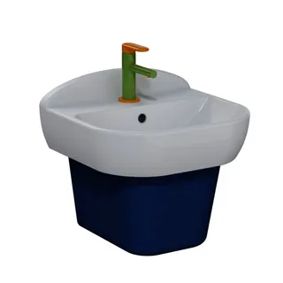 VitrA Waschtisch Sento Kids 45 cm 1 Hahnloch mit Überlauf Weiß Hochglanz