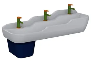 VitrA Reihenwaschtisch Sento Kids 125 cm 3 Höhen ohne Überlauf Weiß Hochglanz