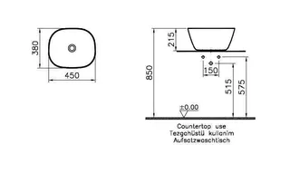 VitrA Plural Aufsatzschale 450x380x215 mm rechteckig hoch CERAFINE Moos Matt – Bild 2
