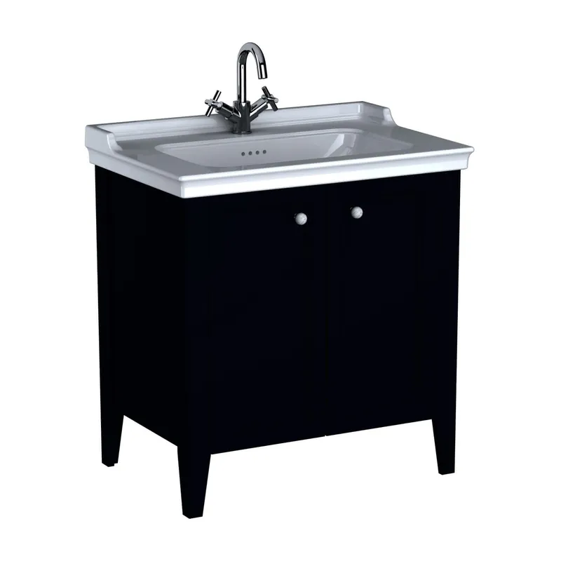 VitrA Set Waschtisch + Unterschrank Valarte 795 mm 2 Türen Stahlblau