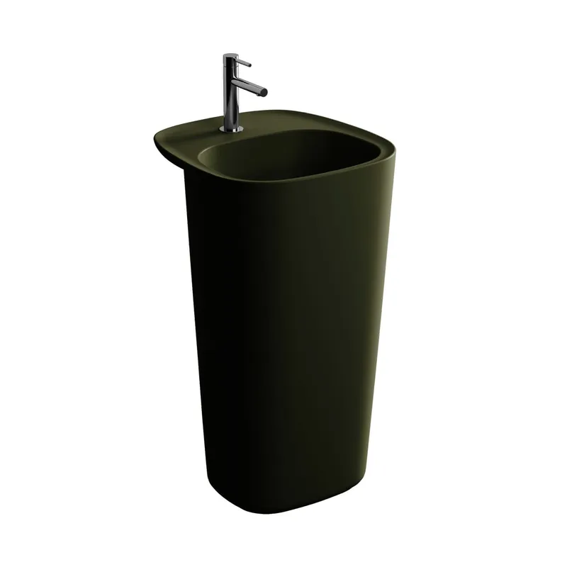 VitrA Monoblock-Waschtisch Plural h: 850 mm mit Hahnloch ohne Überlauf Moos Matt