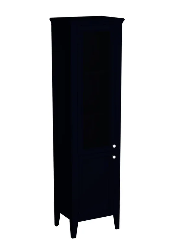 VitrA Hochschrank Valarte 535 x 1965 mm 2 Türen Glas Anschlag li. Stahlblau