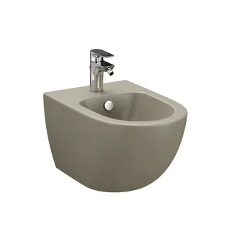 VT Wand-Bidet Sento 365 x 540 mm V-Fit Hahnloch Überlaufloch Taupe Matt