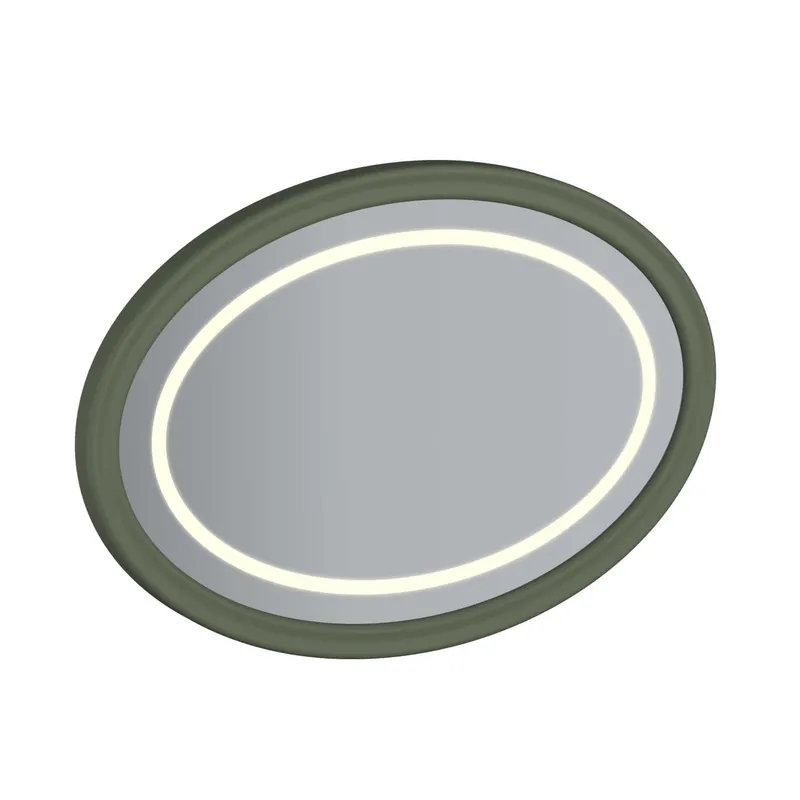 VitrA LED-Spiegel Valarte 1000 x 700 mm LED oval MDF lackiert Vintage Grün