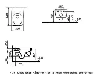 VitrA Tiefspül-Wand-WC Flush 2.0 Metropole 360 x 560 mm V-Fit 2.0 Schwarz Matt VC – Bild 2