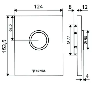 SCHELL Urinal-Betätigungsplatte EDITION für COMPACT II, edelstahl – Bild 2
