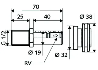 SCHELL Urinal-Zulaufgarnitur für Urinalzulauf hinten, RV, 1/2" – Bild 2