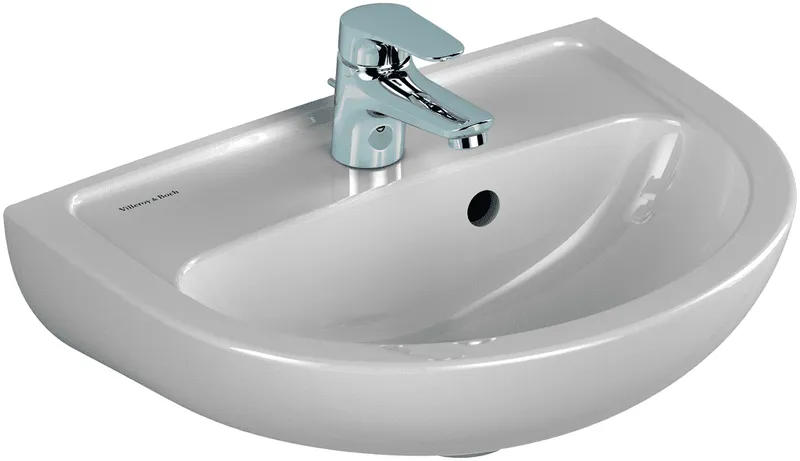 Villeroy & Boch Handwaschbecken Newo 450x340mm Oval 1HL. mit Überlauf Weiß Alpin