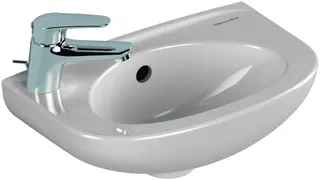 Villeroy & Boch Handwaschbecken Newo 400x250mm Oval 1HL. links mit Überlauf Weiß Alpin