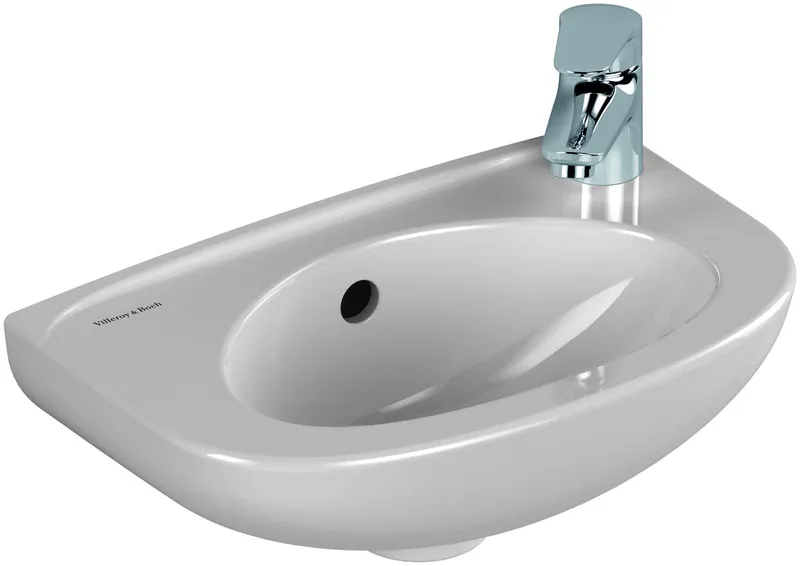 Villeroy & Boch Handwaschbecken Newo 400x250mm Oval 1HL. rechts mit Überlauf Weiß Alpin